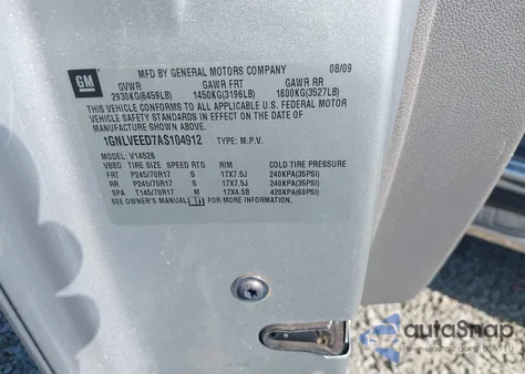 2010 Chevrolet Traverse Ls из США, поврежденный, VIN 1GNLVEED7AS104912